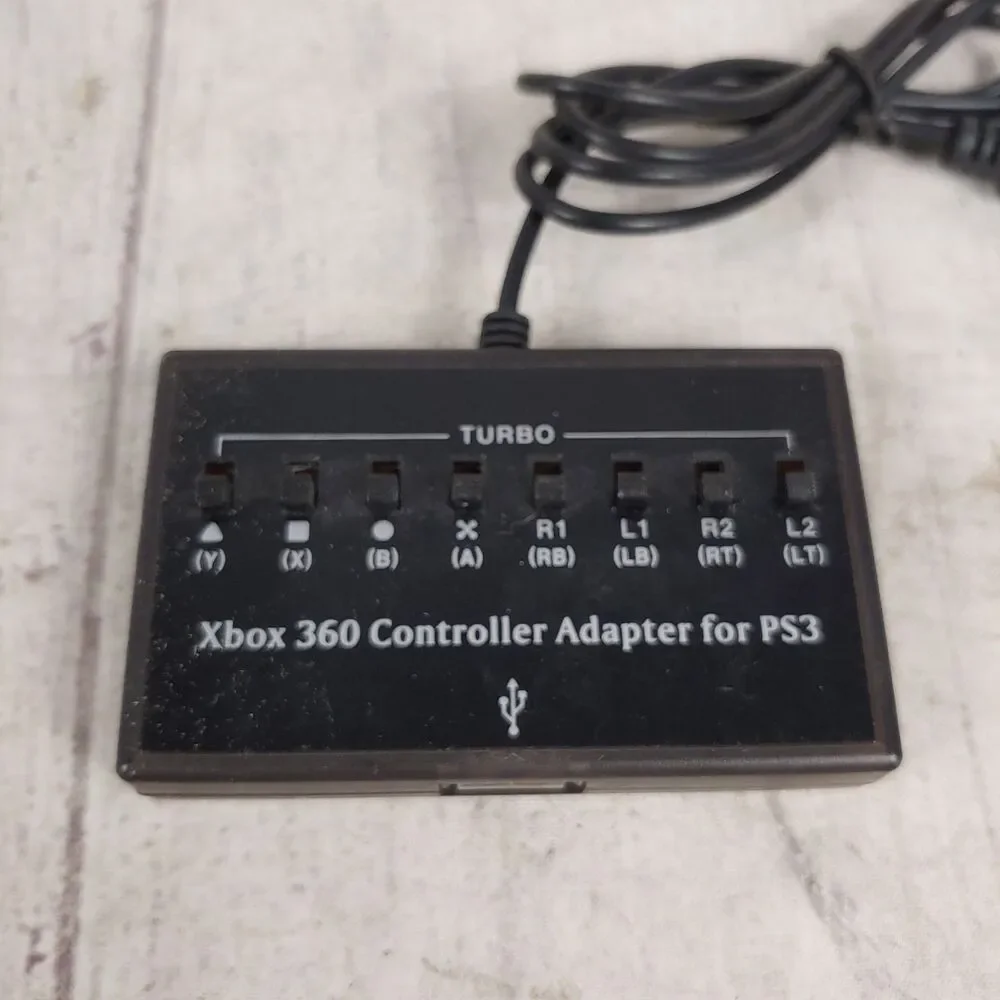 Xbox 360 Controller Adapter For PlayStation 3 Turbo Black - TESTED WORKING